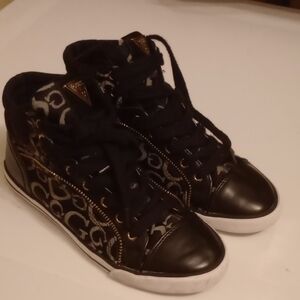 Guess Black and White High-Top Sneakers
